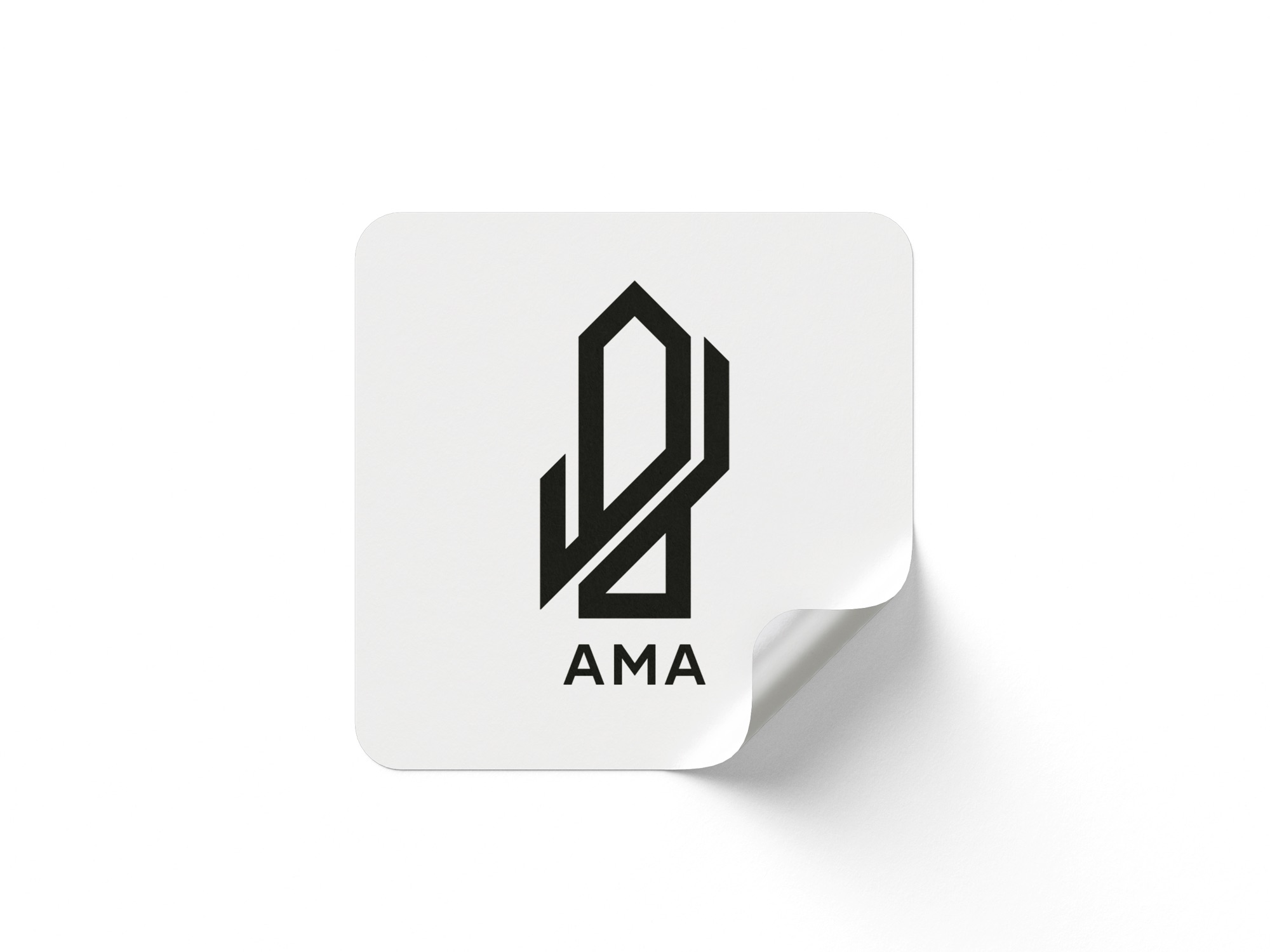 White AMA logo sticker