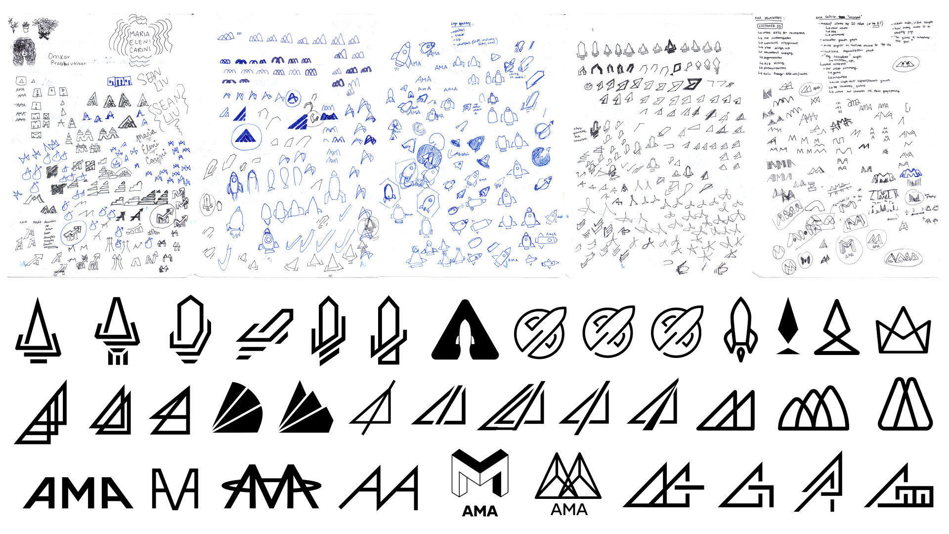 AMA logo sketches