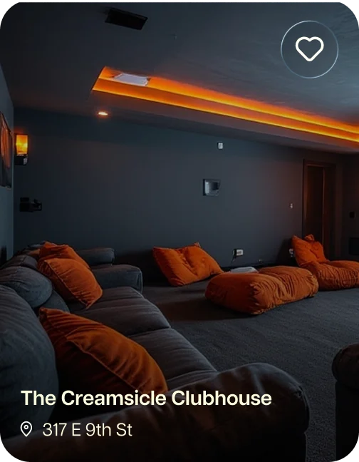 The Creamsicle Clubhouse room card