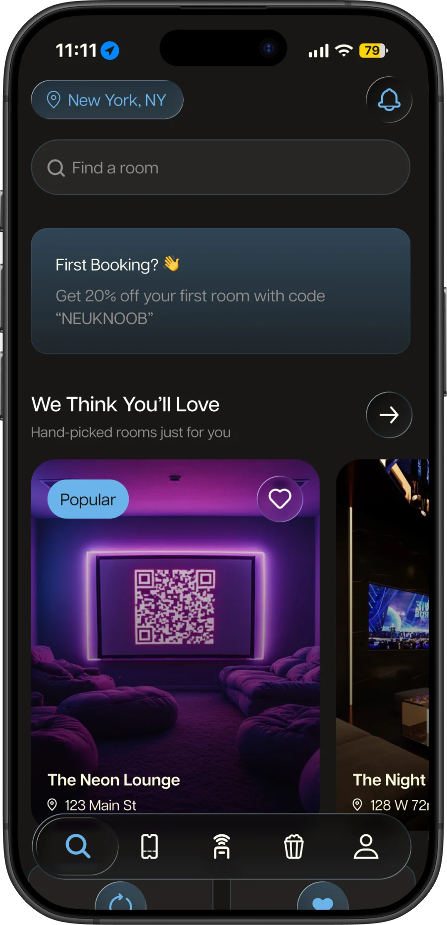 Home: a first-booking offer and rooms picked for you