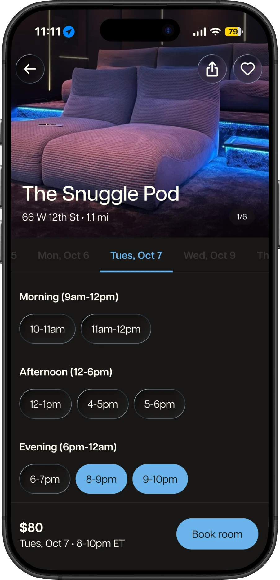 The Snuggle Pod: photos, the address, and evening time slots for Tuesday