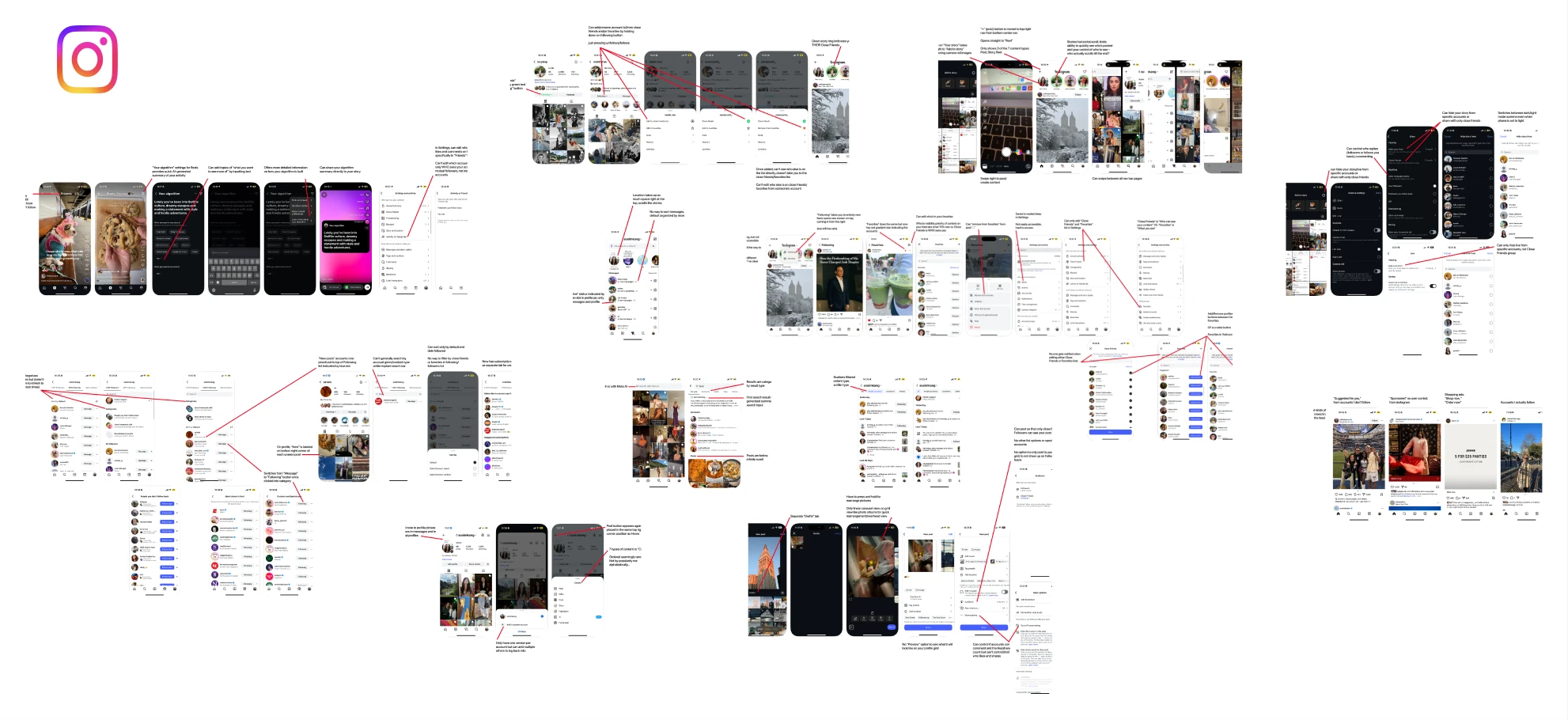 Annotated audit of Instagram’s screens and flows
