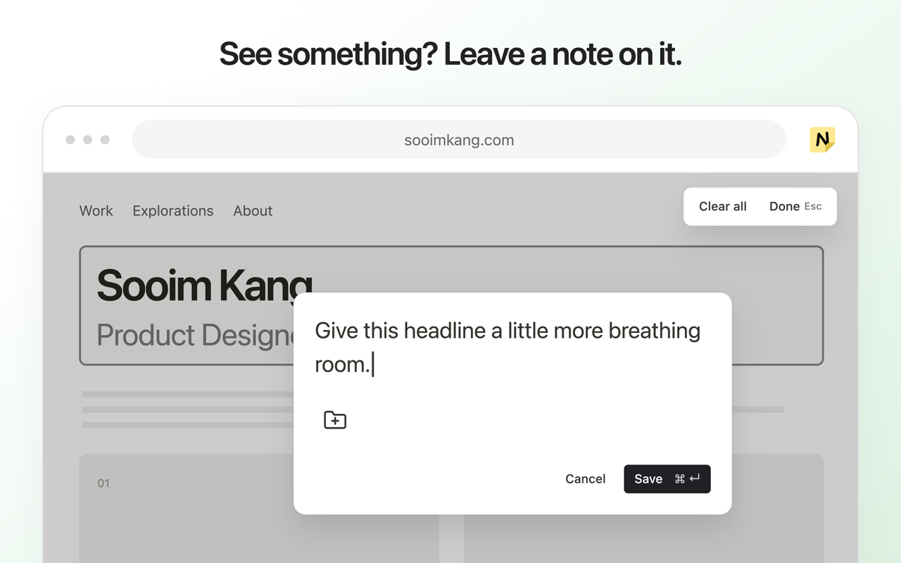 Chrome Web Store screenshot: See something? Leave a note on it.