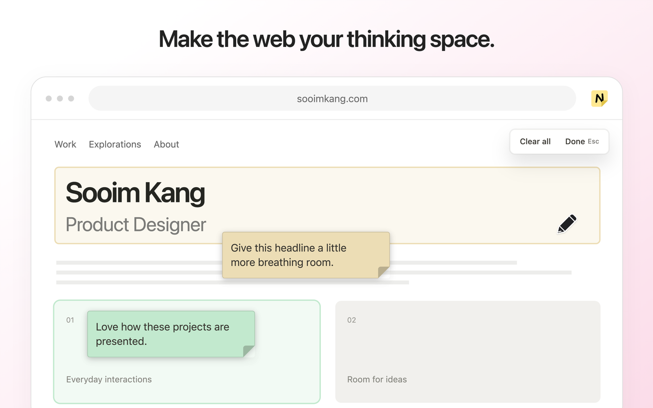 Chrome Web Store screenshot: Make the web your thinking space.