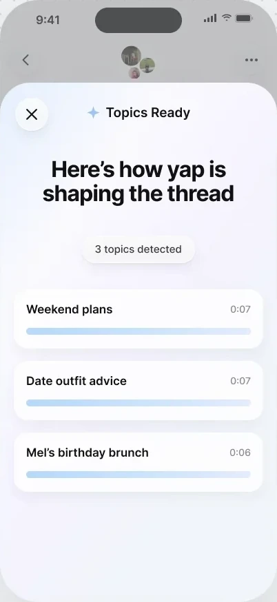 Topics ready: three topics detected