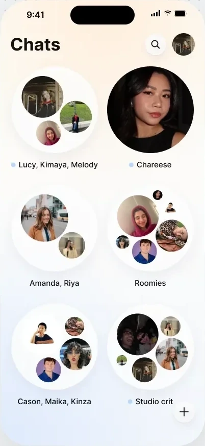 All chats, filled with groups and friends