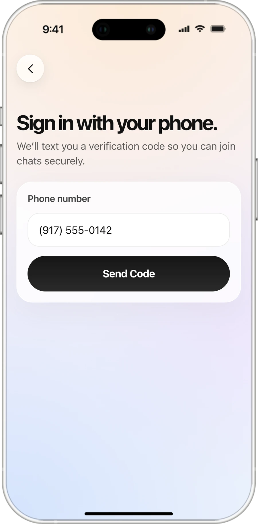 Entering a phone number