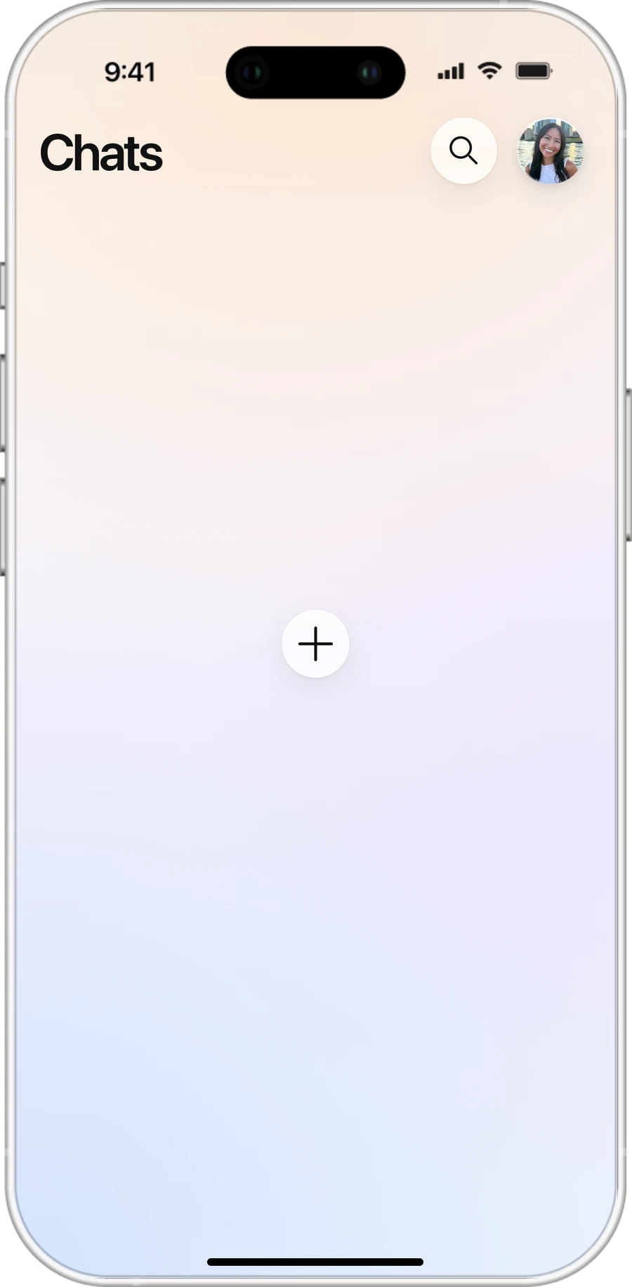 An empty All Chats page, ready to start a chat