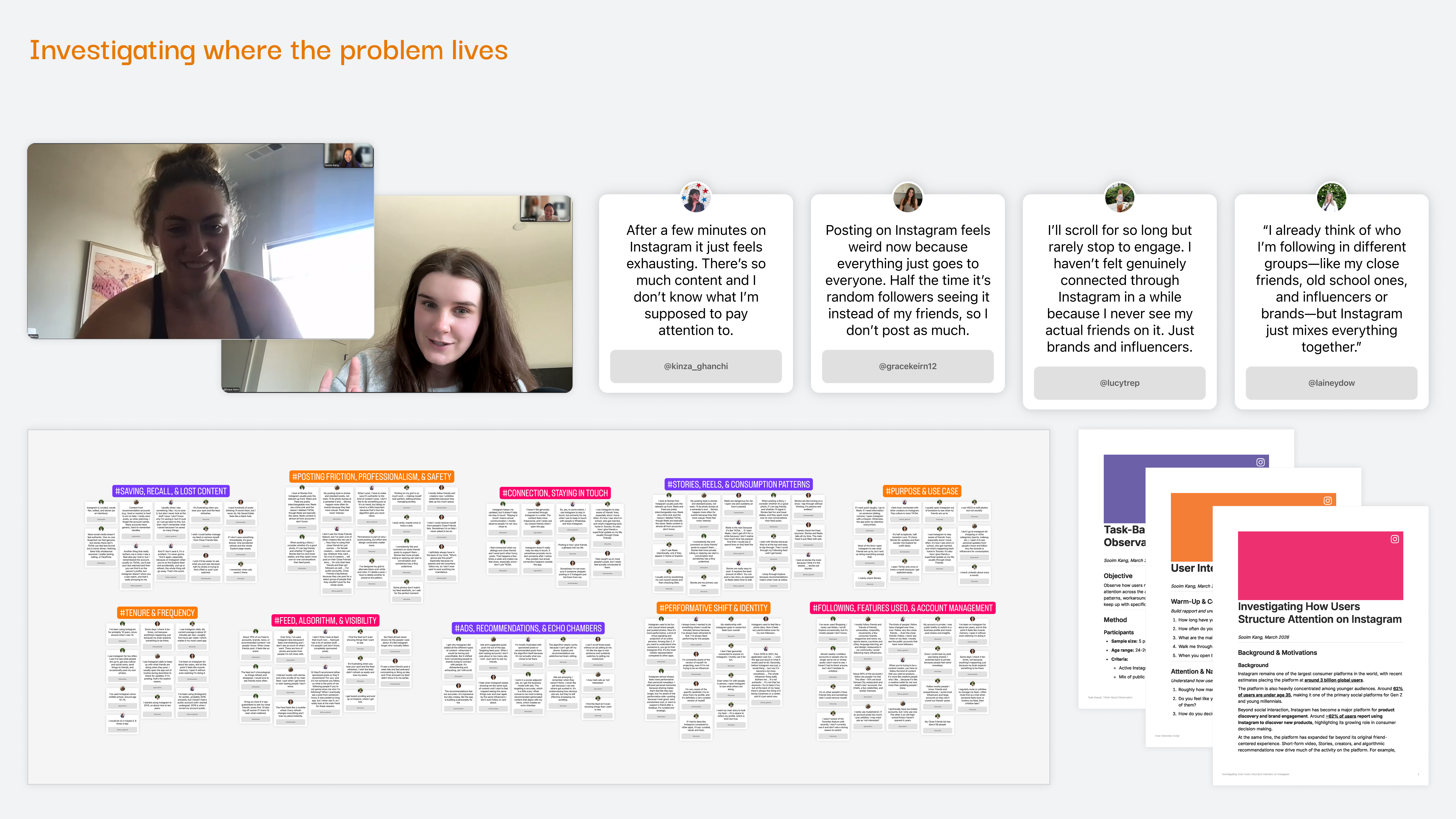 Research synthesis: key insight clusters from five user interviews.